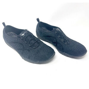 Skechers Womens Size 11 Black Breath Easy Fortune Knit Slip on Sneaker Shoes